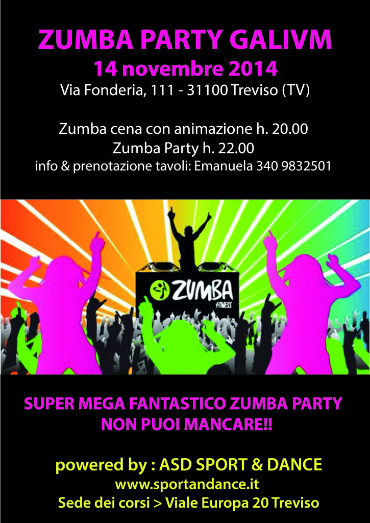 14 novembre ZUMBA PARTY GALIVM